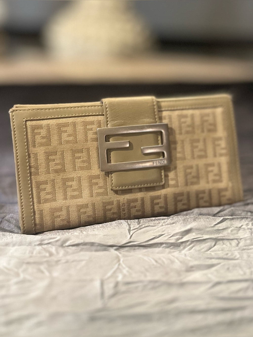 Fendi - Zucca Logo Beige Canvas Clutch